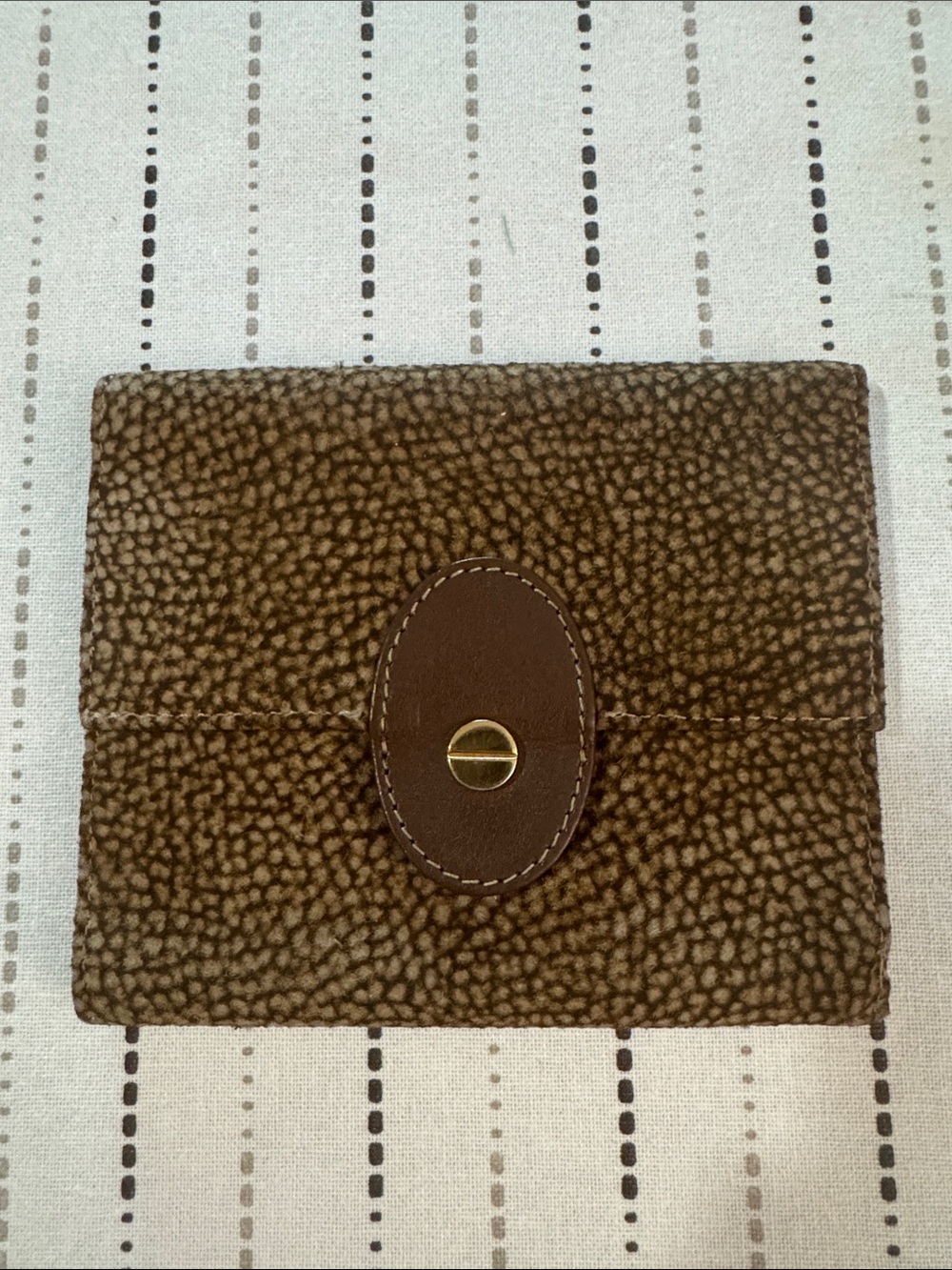 Burbonese Made in Italy Women's Quail pattern Occhio di Perniece vintage wallet
